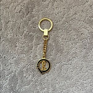 Roberta di Camerino Gold Keychain with Logo Charm